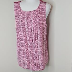 Elle Sleeveless Striped‎ Pink Blouse